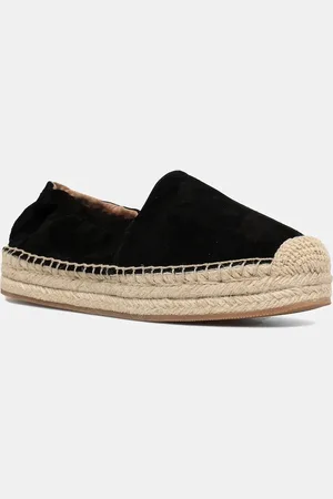 HUGO BOSS Espadryle skórzane Madeira kolor na platformie 50542344