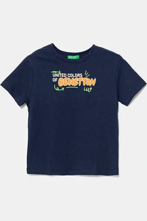 Benetton T-shirt bawełniany dziecięcy kolor z nadrukiem 3I1XG10JO