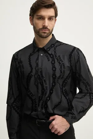 VERSACE Koszula bawełniana męska kolor regular z kołnierzykiem klasycznym 77GAL2R0 NS509
