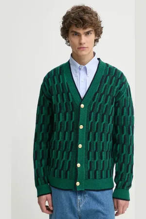 Drôle de Monsieur Kardigan wełniany Le Cardigan Torsades Bicolore kolor F-CA150-WO018-DGN