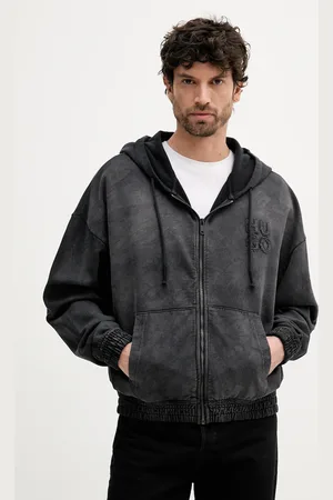 HUGO BOSS Bluza bawełniana męska kolor z kapturem gładka 50535312