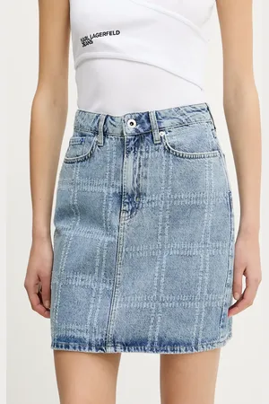 Karl Lagerfeld Spódnica jeansowa kolor mini prosta A2W12013