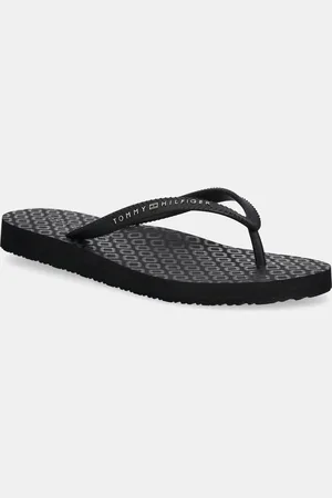 Tommy Hilfiger Japonki HILFIGER STRAP BEACH SANDAL damskie kolor na płaskim obcasie FW0FW08736