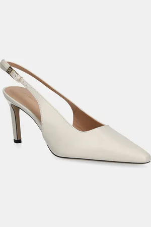 Tommy Hilfiger Szpilki skórzane SQUARED TOE HIGH HEEL SLINGBACK kolor FW0FW08636