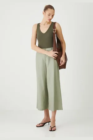 MEDICINE Spodnie lniane damskie kolor fason culottes high waist