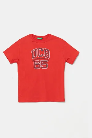 Benetton T-shirt bawełniany dziecięcy kolor z nadrukiem 3I1XC10OO