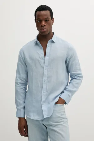 Armani Exchange Koszula lniana męska kolor regular z kołnierzykiem klasycznym XM001221 AF14619