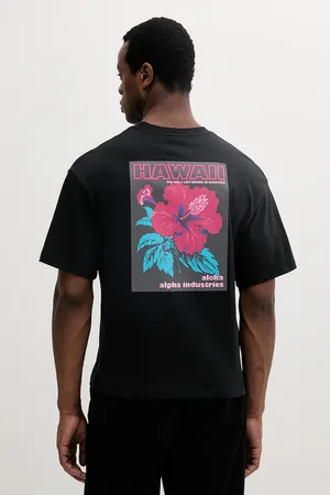 Alpha Industries T-shirt bawełniany Aloha Flower T BP męski kolor z nadrukiem 156523