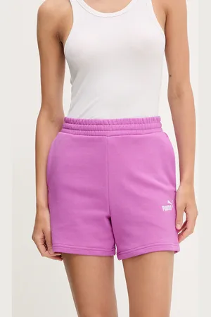 PUMA Szorty damskie kolor fioletowy gładkie high waist 682441