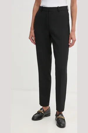 Calvin Klein Spodnie z domieszką wełny kolor fason cygaretki high waist K20K207589