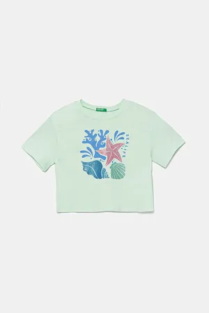 Benetton T-shirt bawełniany dziecięcy kolor 35RYC10OZ