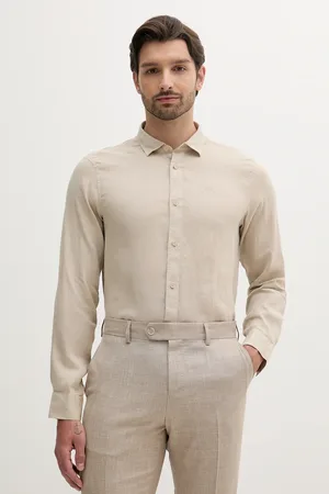 Armani Exchange Koszula lniana męska kolor regular z kołnierzykiem klasycznym XM001221 AF14619