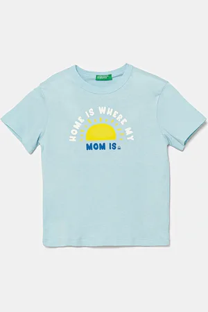 Benetton T-shirt bawełniany dziecięcy kolor z nadrukiem 3I1XG10JM