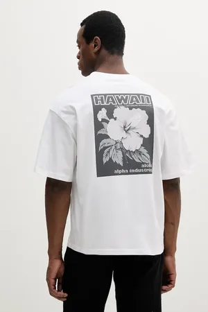 Alpha Industries T-shirt bawełniany Aloha Flower T BP męski kolor z nadrukiem 156523