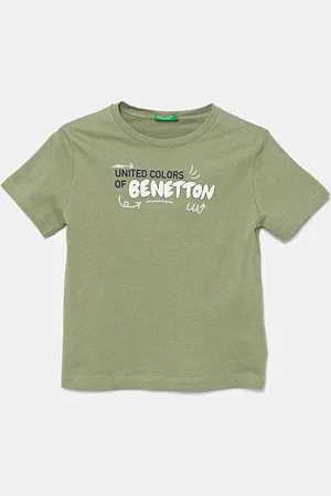 Benetton T-shirt bawełniany dziecięcy kolor z nadrukiem 3I1XG10JO