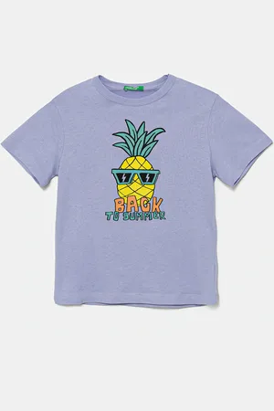 Benetton T-shirt bawełniany dziecięcy kolor z nadrukiem 3I1XG10JM