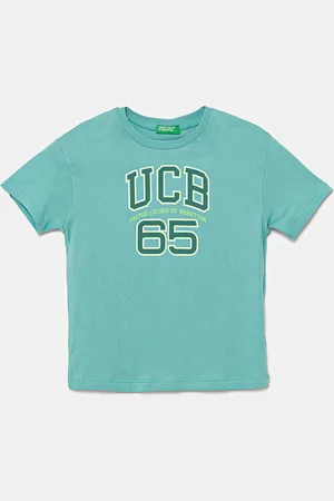 Benetton T-shirt bawełniany dziecięcy kolor z nadrukiem 3I1XC10OO