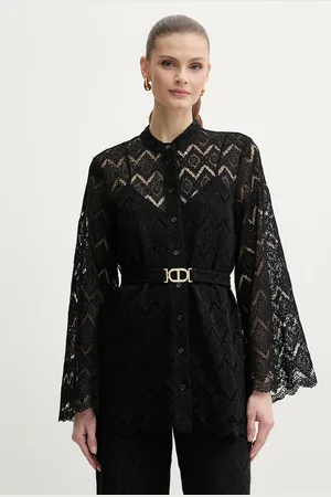 Twin-Set Koszula bawełniana damskie kolor regular z kołnierzykiem klasycznym 251TP2406