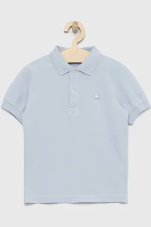 Benetton Polo bawełniane dziecięce kolor gładki