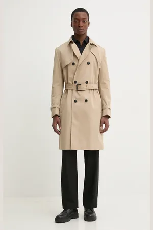 HUGO BOSS Trencz męski kolor przejściowy dwurzędowy 50535072