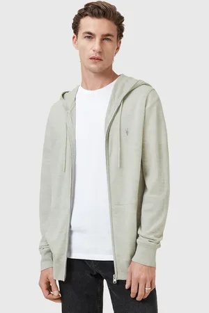 AllSaints Bluza wełniana MODE MERINO ZIP HOOD kolor z kapturem melanżowa M084KB