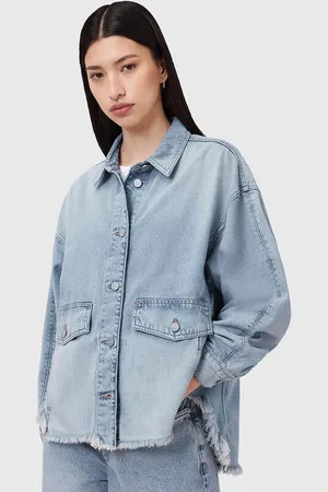 AllSaints Kurtka z domieszką lnu HETTIE kolor przejściowa oversize W111PC