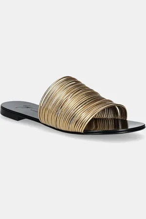 Giuseppe Zanotti Klapki skórzane Nuvoroll damskie kolor E500052.003