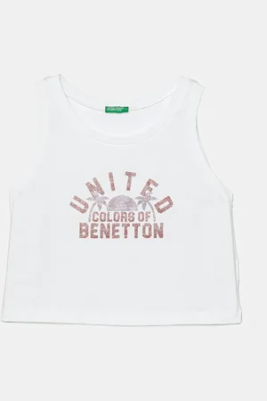 Benetton Top bawełniany dziecięcy kolor 3I1XCH01Z