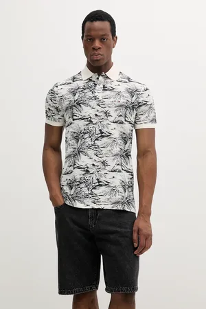 Tommy Hilfiger Polo z domieszką lnu męski kolor wzorzysty MW0MW38475
