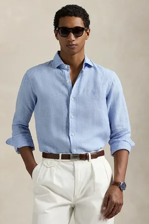 Ralph Lauren Koszula lniana męska kolor regular z kołnierzykiem klasycznym 710968971