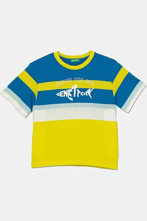 Benetton T-shirt bawełniany dziecięcy kolor wzorzysty 3V0HG10JE