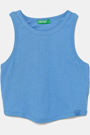 Benetton Top bawełniany dziecięcy kolor 31H3CH01F
