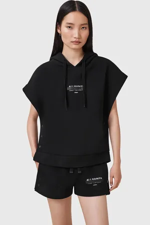 AllSaints Bluza SORRI damska kolor z kapturem z nadrukiem W093JC