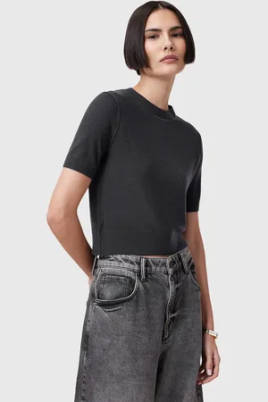 AllSaints Bluzka wełniana ELSIE damska kolor gładka W068KC