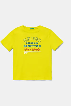Benetton T-shirt bawełniany dziecięcy kolor z nadrukiem 3I1XG10JO