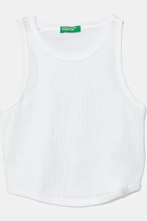 Benetton Top bawełniany dziecięcy kolor 31H3CH01F