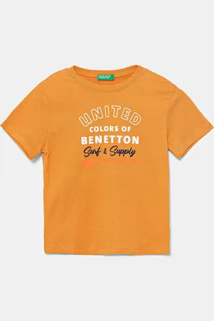 Benetton T-shirt bawełniany dziecięcy kolor z nadrukiem 3I1XG10JO