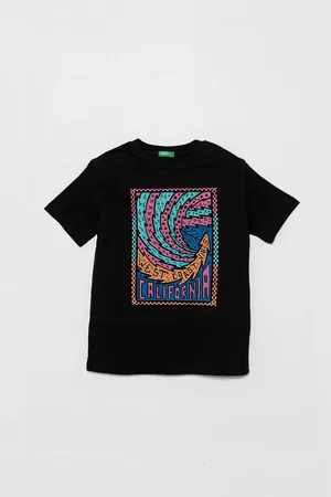 Benetton T-shirt bawełniany dziecięcy kolor z nadrukiem 3I1XC10P7
