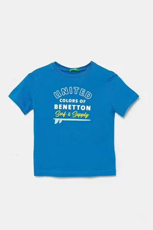 Benetton T-shirt bawełniany dziecięcy kolor z nadrukiem 3I1XG10JO