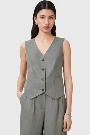 AllSaints Kamizelka AVERIE kolor jednorzędowa W044QC