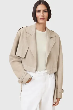 AllSaints Kurtka zamszowa OPHELIA kolor przejściowa oversize W054LC