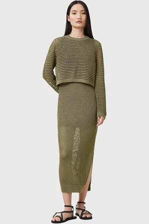 AllSaints Sukienka i sweter MIRO kolor maxi prosta W179DC