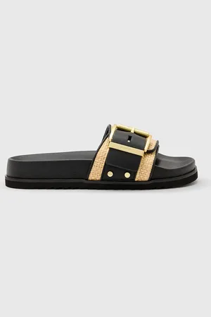 AllSaints Klapki Ellie Raffia Slider damskie kolor W003FD