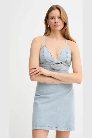 Liu Jo Sukienka jeansowa kolor mini prosta UA5103 D0239