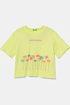 Benetton T-shirt bawełniany dziecięcy kolor 35RYC10OZ