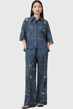 AllSaints Spodnie CHARLI damskie kolor proste high waist W080TC
