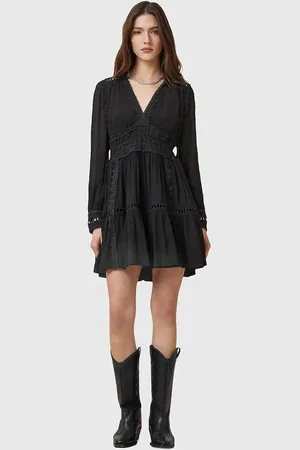 AllSaints Sukienka XANTHE kolor mini rozkloszowana W213DC