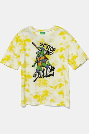 Benetton T-shirt bawełniany dziecięcy kolor wzorzysty 3ORKC10P3