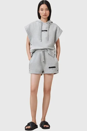 AllSaints Szorty bawełniane SORRI damskie kolor z nadrukiem high waist W053TC