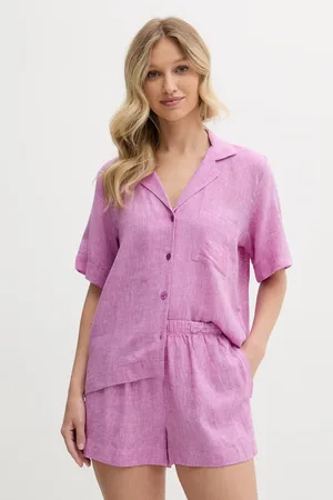 DKNY Piżama lniana damska kolor YI90054
